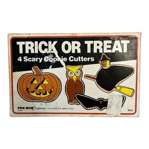 VTG 1984 Fox Run “Trick or Treat” Cookie Cutters – Halloween Tin Set of 4 – USA